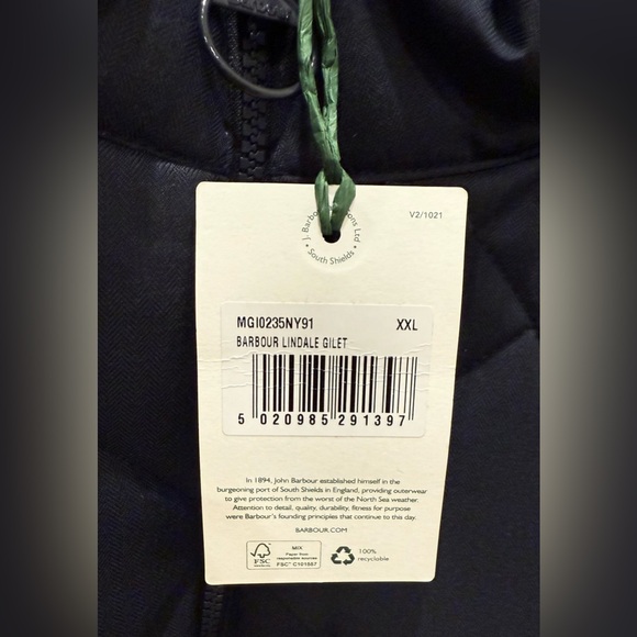 NWTs Barbour Men’s Lindale Quilted Gilet / Vest. Dark Navy. XXL - Picture 9 of 10